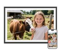 Frameo - Cornice digitale da 10,1 pollici, Smart WiFi, con touch screen IPS HD 1280 x 800, memoria da 32 GB, rotazione automatica, montaggio a parete, condividi foto/video dal telefono ovunque (bianco