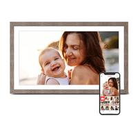 Frameo - Cornice digitale da 15,6 pollici, grande cornice digitale WiFi, touchscreen IPS FHD 1920 x 1080, memoria da 32 GB, condivisione istantanea di foto, video, regalo per la mamma (15,6'' Greige