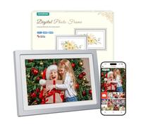 Frameo Cornice Digitale Foto Argento WiFi 10.1" Portafoto Digitale, Memoria da 32 GB, Schermo Touch IPS HD 1280 * 800, Condividi Foto Video Tramite l'app Frameo da Remoto, Regalo da Donna Uomo