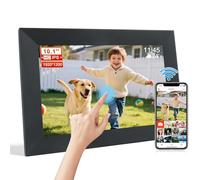 Frameo - Cornice digitale WiFi da 10,1 pollici, 1920 x 1200 HD IPS touch screen, cornice elettronica con 16 GB di memoria, condivisione istantanea delle foto da qualsiasi luogo, colore: Nero