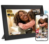 Frameo Cornice Digitale WiFi da 10,1 Pollici, 32GB, Schermo IPS Touchscreen HD 1280 x 800P, Rotazione Automatica, Condividi Foto/Video Subito da Qualsiasi Luogo (Elegante Nero)