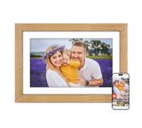 Frameo Cornice Digitale WiFi Legno Rovere 10.1" 32GB Touchscreen IPS FHD | Si Adatta a Ogni Arredamento Tiene Famiglia e Amici Sempre Connessi via Frameo Un Regalo Speciale per Conservare i Ricordi