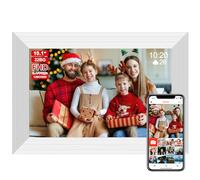 Frameo - Cornice per foto digitale WiFi da 10,1 pollici, con memoria da 32 GB e slot SD, cornice elettronica IPS touch screen con rotazione automatica, regalo per mamma, riscaldamento della casa