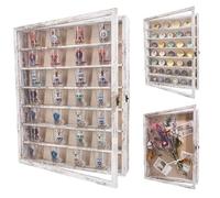 FramePro Cornice 3D per Ombreggiatura con Ripiani Rimovibili, 41 x 51cm in Legno Vetrina per Memoria Profonda per Collezionisti, Monete Ricordo, Spille, Medaglie Militari - Bianco rustico
