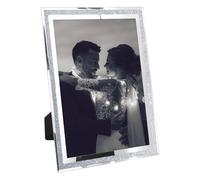 FramePro Cornice portafoto A4 in vetro diploma, per certificati universitari, certificati, documenti, da appendere alla parete, in argento con glitter
