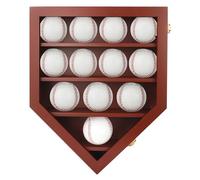 FramePro Vetrina e supporto per 12 palline da baseball, scatola in legno di ciliegio con frontale in acrilico HD e protezione UV, custodia da collezione di baseball autografata, espositore per cimeli