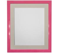 FRAMES BY POST Cornice per Foto da 0,75 cm, Colore Rosa con Supporto Grigio Chiaro, Dimensioni: 14 x 8 cm, in Vetro di plastica, 25,4 x 10,2 cm, 14 x 8 Image Size 10 x 4 inch