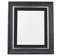 FRAMES BY POST, Cornice per Foto Scandi Vintage, Charcoal Grey with Black Mount, A4 Image Size 9 x 6 inch
