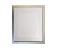 FRAMES BY POST Cornice portafoto in Argento con passepartout, Dimensioni: 15 x 10 cm, in Vetro di plastica, Supporto Bianco, 8 x 6 Image Size 6 x 4 inch