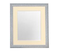 FRAMES BY POST Cornice portafoto in Argento Glitterato con passepartout Color, Formato, Vetro in plastica, Supporto Avorio, A3 Image Size A4
