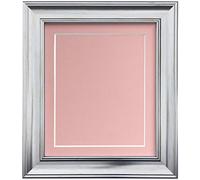 FRAMES BY POST Scandi - Cornice portafoto vintage in argento con supporto rosa e retro per foto, dimensioni 5 x 3,5