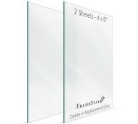 FrameStarr - Vetro 10 x 15 cm, trasparente, confezione da 2, vetro di ricambio per cornici da 10 x 15 cm, fogli di copertura reali