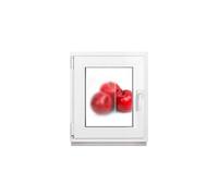 Framex Finestra per cantina, piccola finestra, bianco, vetro smerigliato, larghezza x altezza: 55 x 60 cm (550 x 600 mm), 2 volte (32 mm), girevole DIN a sinistra (maniglia destra)