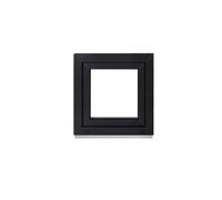 Framex Finestra per cantina, piccola finestra, per interni, bianco/esterno, antracite, larghezza x altezza 65 x 65 cm (650 x 650 mm), 2 scomparti (32 mm), girevole DIN a sinistra
