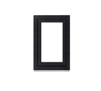 Framex Finestra per cantina, piccola finestra, per interni, bianco/esterno, antracite, larghezza x altezza: 45 x 50 cm (450 x 500 mm), 2 scomparti (32 mm), girevole DIN a sinistra