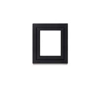 Framex Finestra per cantina, piccola finestra, per interni, bianco/esterno, antracite, larghezza x altezza 55 x 60 cm (550 x 600 mm), 2 scomparti (32 mm), girevole DIN destra
