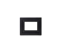 Framex Finestra per cantina, piccola finestra, per interni, bianco/esterno, antracite, larghezza x altezza 65 x 55 cm (650 x 550 mm), 2 scomparti (32 mm), girevole DIN destra