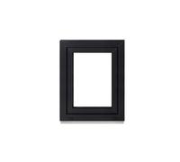 Framex Finestra per cantina, piccola finestra, per interni, bianco/esterno, antracite, larghezza x altezza 55 x 65 cm (550 x 650 mm), 2 scomparti (32 mm), girevole DIN a sinistra