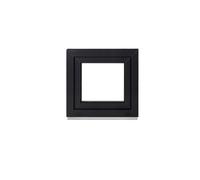 Framex Finestra per cantina, piccola finestra, per interni, bianco/esterno, antracite, larghezza x altezza 50 x 45 cm (500 x 450 mm), 2 scomparti (32 mm), girevole DIN destra