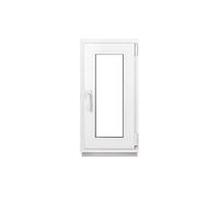 Framex Finestra Seminterrata Piccola in PVC Bianco, Larghezza x Altezza 40 x 80 cm (400 x 800 mm), Doppi Vetri (32 mm), Anta-Ribalta, Girevole DIN Destra - Premium
