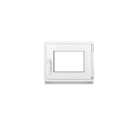 Framex Finestra Seminterrata Piccola in PVC Bianco, Larghezza x Altezza 50 x 40 cm (500 x 400 mm), Doppi Vetri (32 mm), Anta-Ribalta, Girevole DIN Destra - Premium