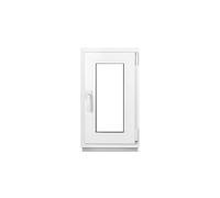 Framex Finestra Seminterrata Piccola in PVC Bianco, Larghezza x Altezza 50 x 80 cm (500 x 800 mm), Doppi Vetri (32 mm), Anta-Ribalta, Girevole DIN Destra - Premium