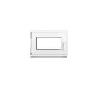 Framex Finestra Seminterrata Piccola in PVC Bianco, Larghezza x Altezza 60 x 40 cm (600 x 400 mm), Doppi Vetri (32 mm), Anta-Ribalta, Girevole DIN Sinistra - Premium