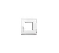 Framex Finestra Seminterrata Piccola in PVC Bianco, Larghezza x Altezza 60 x 60 cm (600 x 600 mm), Doppi Vetri (32 mm), Anta-Ribalta, Girevole DIN Destra - Premium