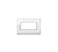 Framex Finestra Seminterrata Piccola in PVC Bianco, Larghezza x Altezza 75 x 50 cm (750 x 500 mm), Doppi Vetri (32 mm), Anta-Ribalta, Girevole DIN Destra - Premium
