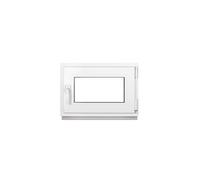 Framex Finestra Seminterrata Piccola in PVC Bianco, Larghezza x Altezza 75 x 55 cm (750 x 550 mm), Doppi Vetri (32 mm), Anta-Ribalta, Girevole DIN Destra - Premium