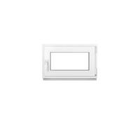 Framex Finestra Seminterrata Piccola in PVC Bianco, Larghezza x Altezza 80 x 45 cm (800 x 450 mm), Doppi Vetri (32 mm), Anta-Ribalta, Girevole DIN Destra - Premium