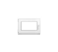 Framex Finestra Seminterrata Piccola in PVC Bianco, Larghezza x Altezza 80 x 50 cm (800 x 500 mm), Doppi Vetri (32 mm), Anta-Ribalta, Girevole DIN Sinistra - Premium