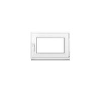 Framex Finestra Seminterrata Piccola in PVC Bianco, Larghezza x Altezza 90 x 60 cm (900 x 600 mm), Doppi Vetri (32 mm), Anta-Ribalta, Girevole DIN Destra - Premium