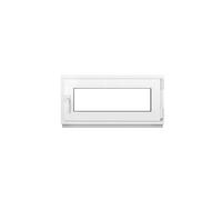 Framex Finestra Seminterrata Piccola in PVC Bianco, Larghezza x Altezza 95 x 45 cm (950 x 450 mm), Doppi Vetri (32 mm), Anta-Ribalta, Girevole DIN Destra - Premium