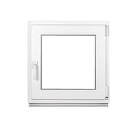 Framex Premium Finestra per cantina - Finestra in plastica bianca LxA 500 x 500 mm - Finestra per garage/casetta da giardino LxA 50 x 50 cm con triplo vetro - Funzione DIN destra ribalta e rotazione