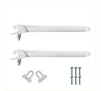 FRAMIG® Coppia braccetti in alluminio per tenda da sole a caduta con kit coppia di occhioli per terminale e viti autofilettanti. (1 - Bianco, Sporgenza 50 cm.)