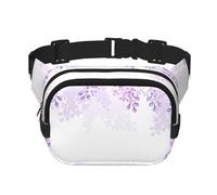 Framing Lilac Flowers in Blossom Print - Marsupio quadrato a doppio strato alla moda, per uomo e donna, per uso quotidiano, nero, taglia unica, nero, taglia unica, Nero , taglia unica