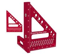 Framing Square, Carpenter Framing Ruler, 3,46 x 3,03 x 4,72 Inches Line Drawing Tool for Construction Draw, Furniture Carpentry, Wood Working, Protractor Measuring Tool, Red