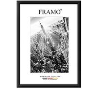 FRAMO 35mm Cornice per Immagini 54 x 43 cm | Nero Opaco | Cornice in MDF Fatta a Mano con lastra di Vetro Artificiale antiriflesso a Prova di Rottura e Robusta Parete Posteriore in MDF