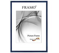 FRAMO Cornice foto 29,7 x 42 cm (DIN A3) in legno massello | Blu navy lucido | Colore/dimensione selezionabile | cornici per manifesti | Puzzle | Poster | N°115