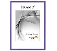 FRAMO Cornice foto 29,7 x 42 cm (DIN A3) in legno massello | Viola lucido | Colore/dimensione selezionabile | cornici per manifesti | Puzzle | Poster | N°125