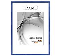 FRAMO Cornice foto 33 x 70 cm in legno massello | Blu scuro reale lucido | Colore/dimensione selezionabile | cornici per manifesti | Puzzle | Poster | N°118
