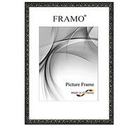 FRAMO Cornice foto barocco 61 x 91,5 cm in legno massello | vecchio-nero argento | Colore/dimensione selezionabile | Cornice antica d'epoca retrò N°112