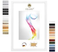FRAMO Cornice portafoto in legno, 29,7 x 42 cm, formato DIN A3, colore bianco opaco, dimensioni a scelta, per poster, puzzle, collage fotografico, realizzata su misura, cornice su misura