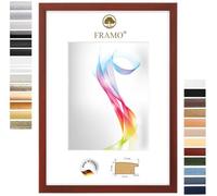 FRAMO Cornice portafoto in legno 43 x 53 cm (misura dell'immagine) in rosso cancellato, dimensioni a scelta, cornice per poster, puzzle, collage fotografico, realizzata su misura, cornice su misura