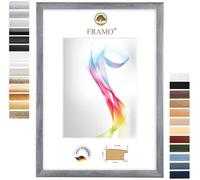 FRAMO Cornice portafoto in legno 60 x 85 cm (misura dell'immagine) in grigio cancellato, dimensioni a scelta, cornice per poster, puzzle, collage fotografico, realizzata su misura, cornice su misura