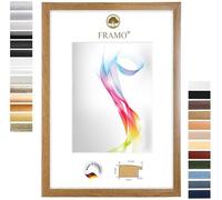 FRAMO Cornice portafoto in legno di quercia rustica, 20 x 40 cm, dimensioni a scelta, per poster, puzzle, collage di foto, su misura, cornice su misura