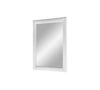 FRAMO Trend 35 - Specchio da parete 85x50 cm con cornice (Bianco opaco), Specchio su misura con listella in MDF di legno da 35 mm - Cornice per specchio su misura inclusa con specchio e stabile
