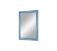 FRAMO Trend 35 - Specchio da Parete con Cornice Azzurro, su Misura con Barra in Legno MDF da 35 mm - Dorso Stabile con Ganci, 60 x 90 cm (Außenmaß)
