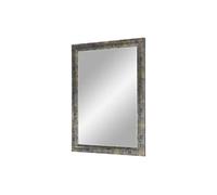 FRAMO Trend 35 - Specchio da parete con cornice (blu argento oro), su misura con listello in legno MDF da 35 mm, con cornice a specchio e dorso stabile con ganci, Blu argento oro., 80 x 60 cm